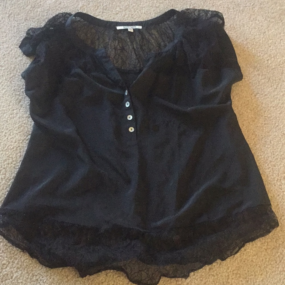 Cute black lace detail shirt